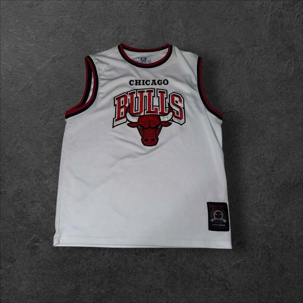 Ultra Game NBA Chicago Bulls White Jersey Tank Top Size L